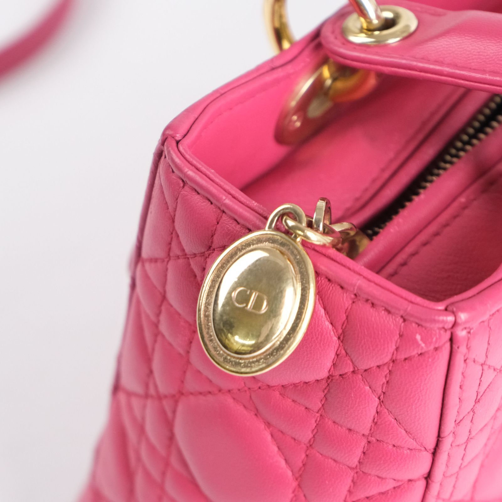 Dior（ディオール）ミディアム ピンク カナージュ ディオール レディディオール カナージュ 2WAY バッグ