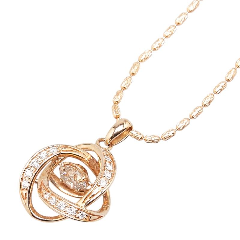 ノーブランド ペンダントネックレス K18PG ピンクゴールド レディース  