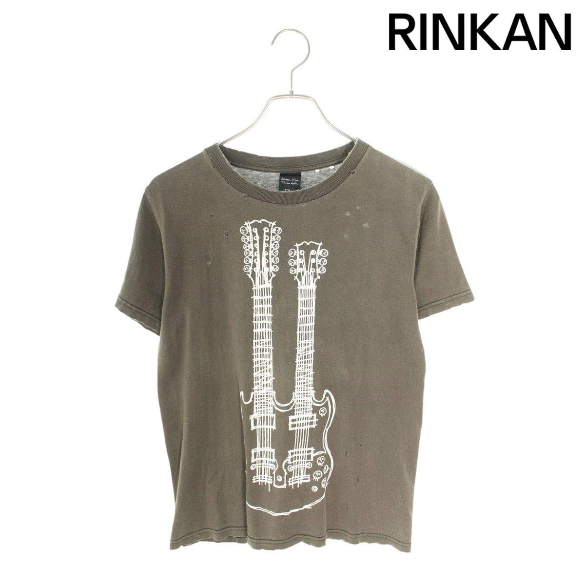 ナンバーナイン  ナイト期 ダメージ加工ツインギタープリントTシャツ メンズ 1 【2/27～3/18 タイムセール】