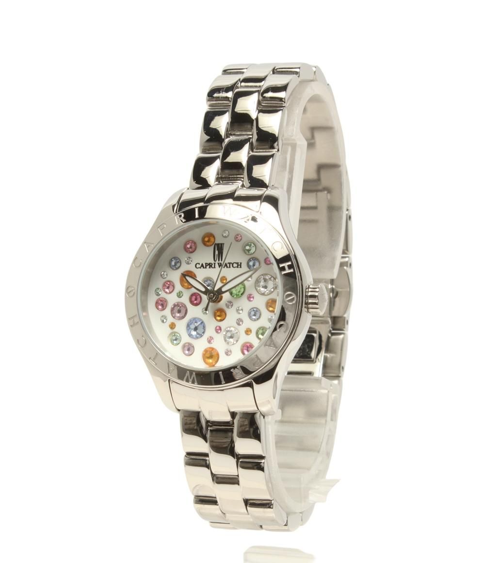 CAPRI WATCH カプリウォッチ 時計 ラインストーン SS×レザーベルト 