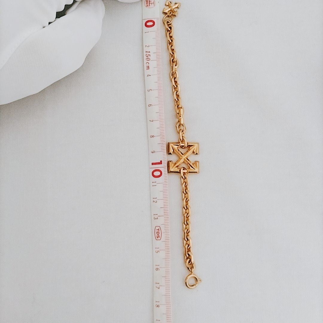Off‐White◆アローブレスレット オフホワイト ロゴ ゴールド 新品未使用】Off‐White◇アローブレスレット オフホワイト ロゴ