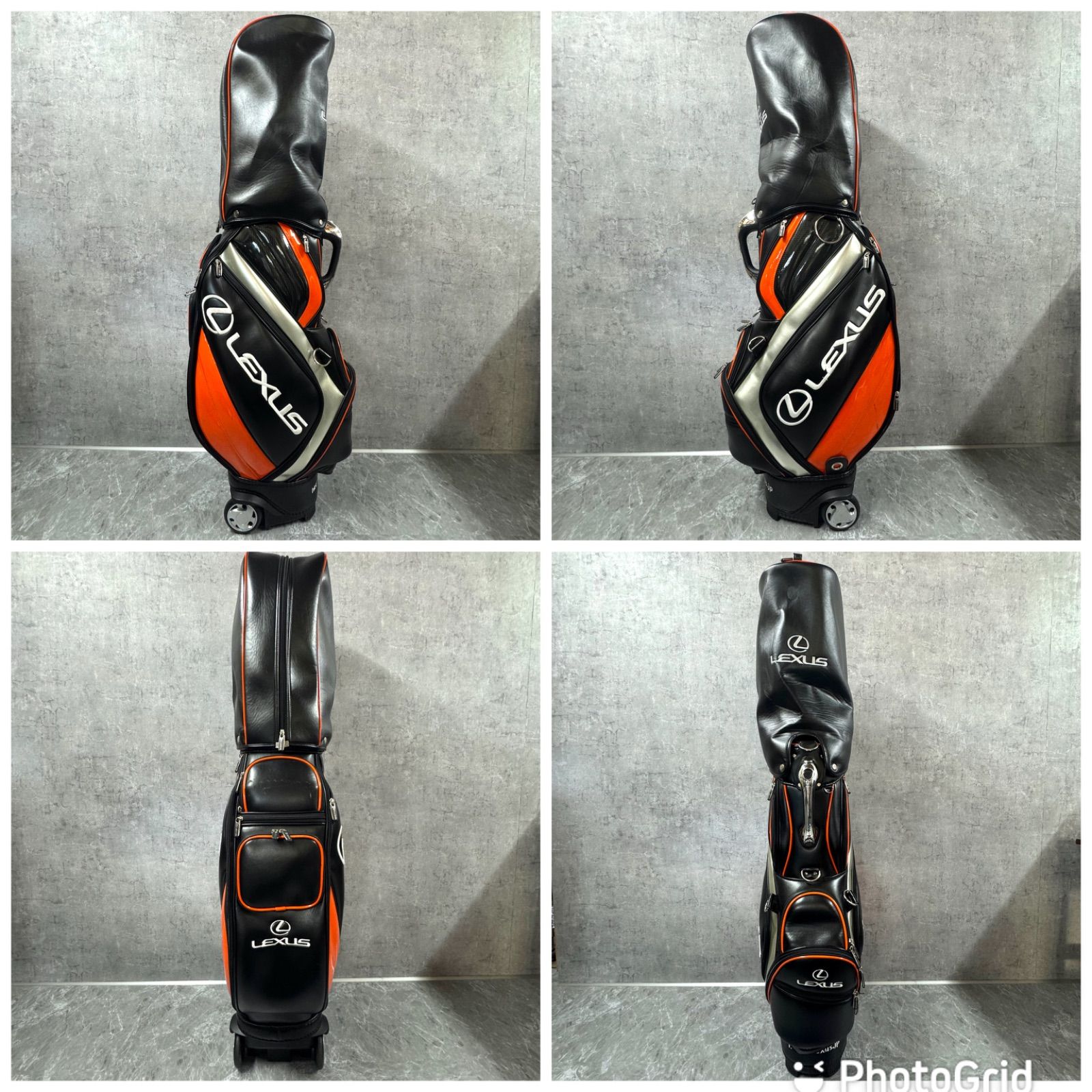 訳アリ】ゴルフバック キャディバック ブラック/オレンジ メンズ