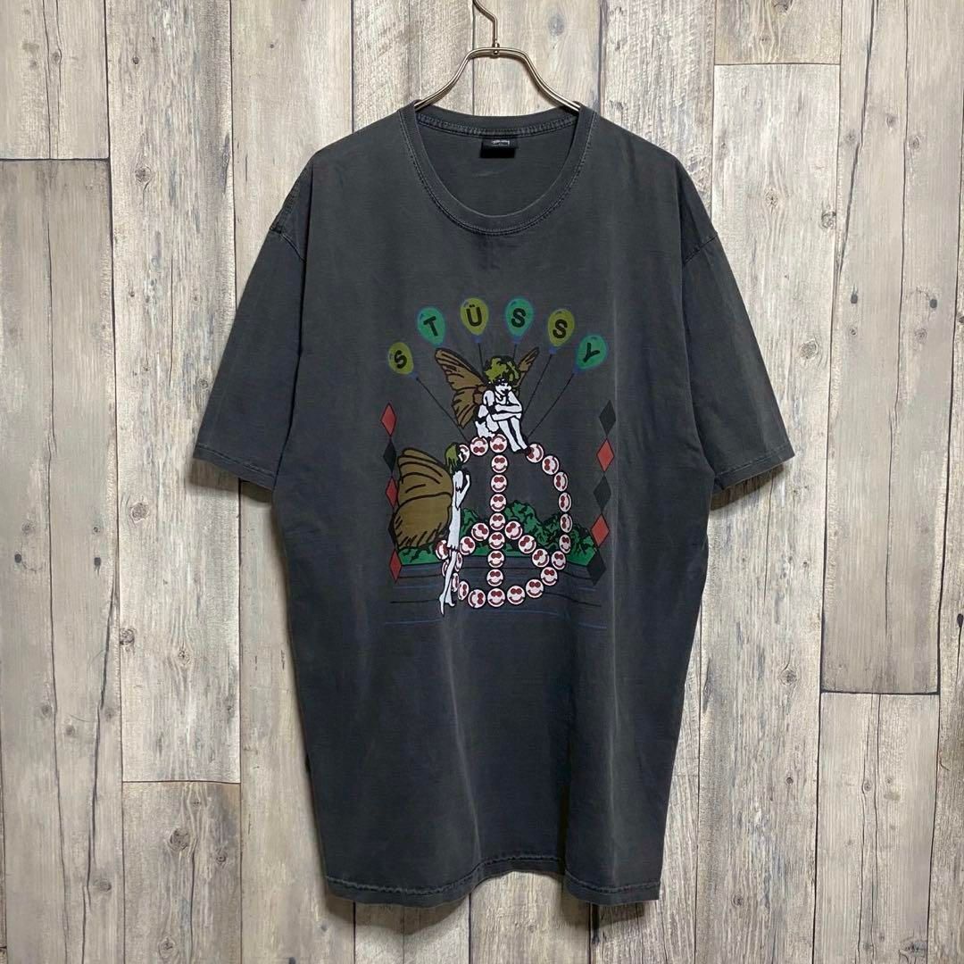 STUSSY ステューシー 両面プリント 半袖 フェード Tシャツ TEE XL 