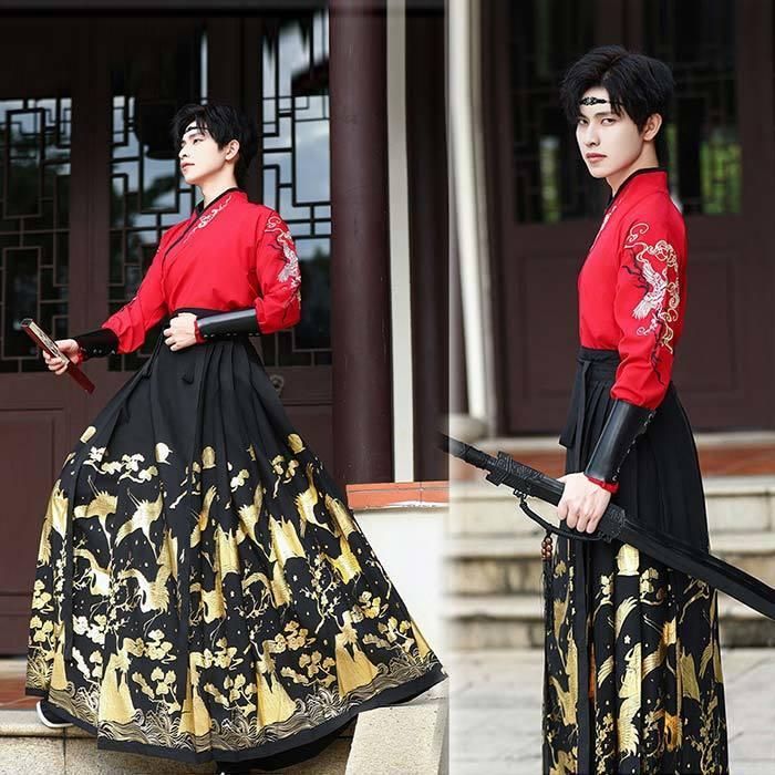 中華漢服「牡丹」２点 セット 中華漢服「馬面裙②」2点 セット - メルカリ