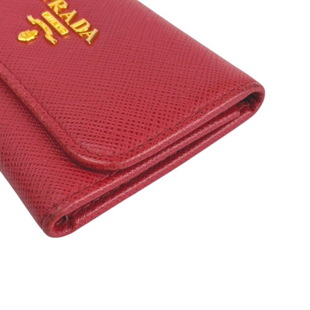 ■中古■　プラダ 6連 キーケース 鍵 サフィアーノ レザー GP レッド FUOCO 1PG222 箱 【16725】1 □中古□ プラダ 6連 キーケース 鍵 サフィアーノ レザー GP レッド