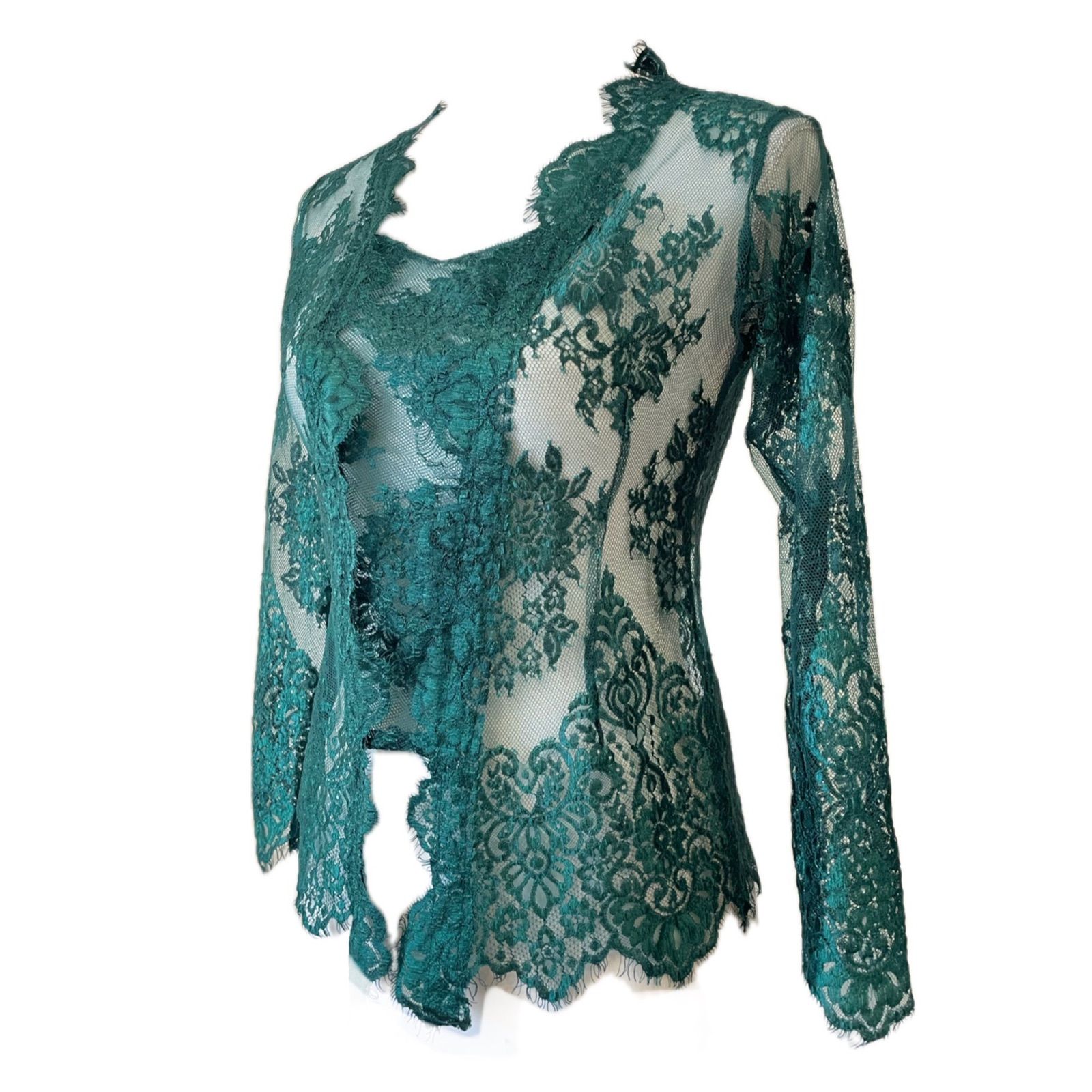 Kebaya チュールレース クバヤ 【グリーン】レーストップス