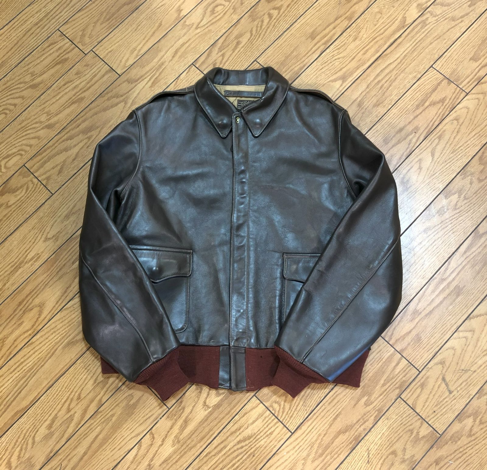 BUZZ RICKSON'S A-2 M83086 赤リブ M品番 40 バズリクソンズ A2 ホースハイド 【1円スタート】