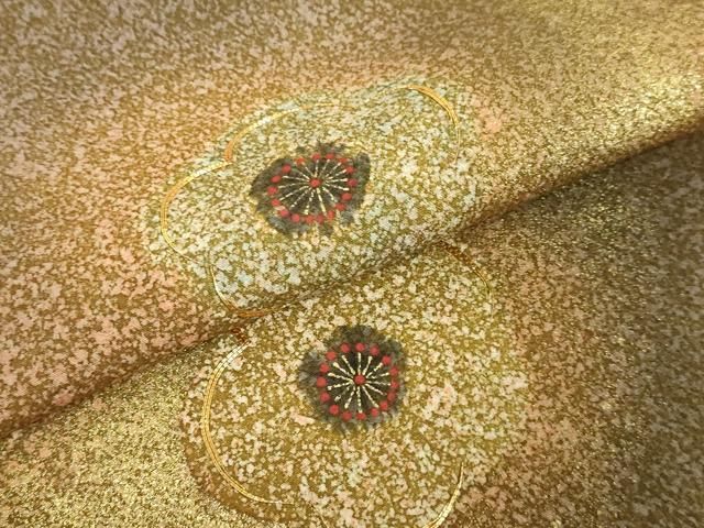 平和屋着物■極上　京友禅の第一人者　松井青々　九寸名古屋帯　駒刺繍　舞梅　金彩　やまと誂製　逸品　DZAA8819kh5 平和屋着物□極上 京友禅の第一人者 松井青々 九寸名古屋帯 駒刺繍 舞