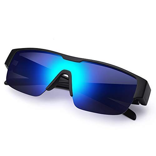 ブルーミラー [TINHAO] 偏光レンズ スポーツサングラス TR90フレーム めがねの上から掛ける 偏光オーバーグラス UV400 紫外線カット バイク用サングラス/釣りサングラス/ゴルフサングラス/トラ