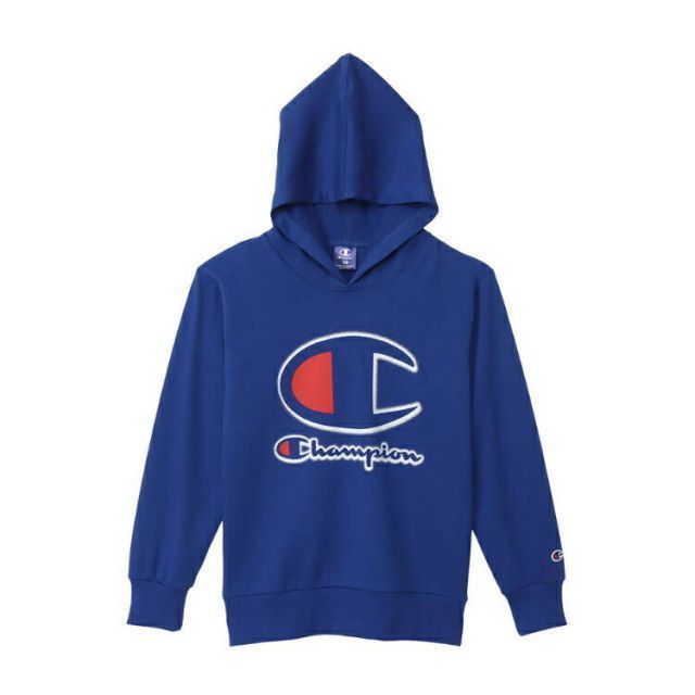 HANES ヘインズ HOODEDSWEATSHIRT ブルー 140サイズ CK-XS101 340 | スポーツ 服 衣類 衣料品 キッズ 子供 トップス パーカー プルオーバー スウェット スウェットシャツ コットン ポリエステル ロゴ ラバ