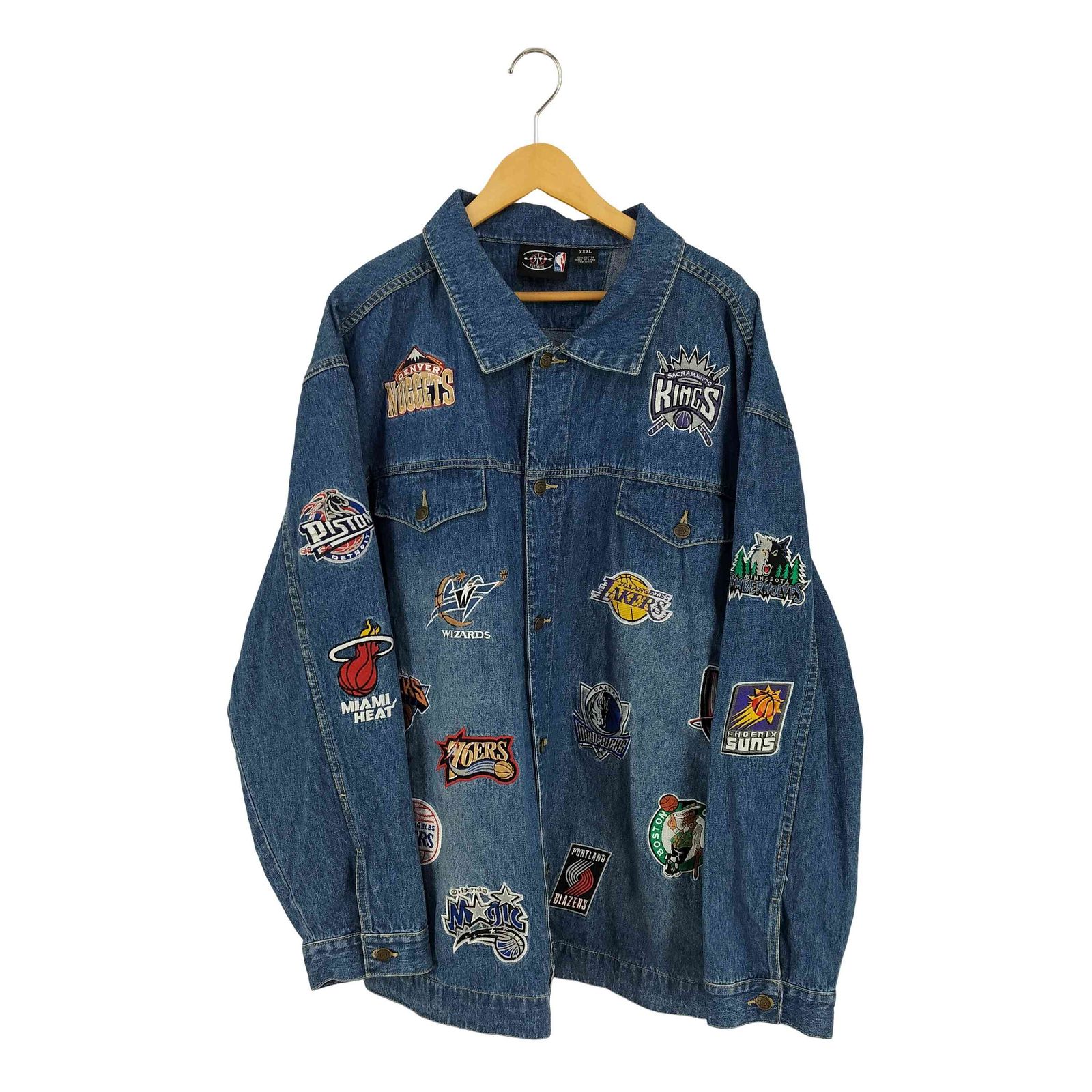 NBA刺繍デニムジャケット Amazon.com : Ultra Game NBA Multi Team Mens Distressed Patch