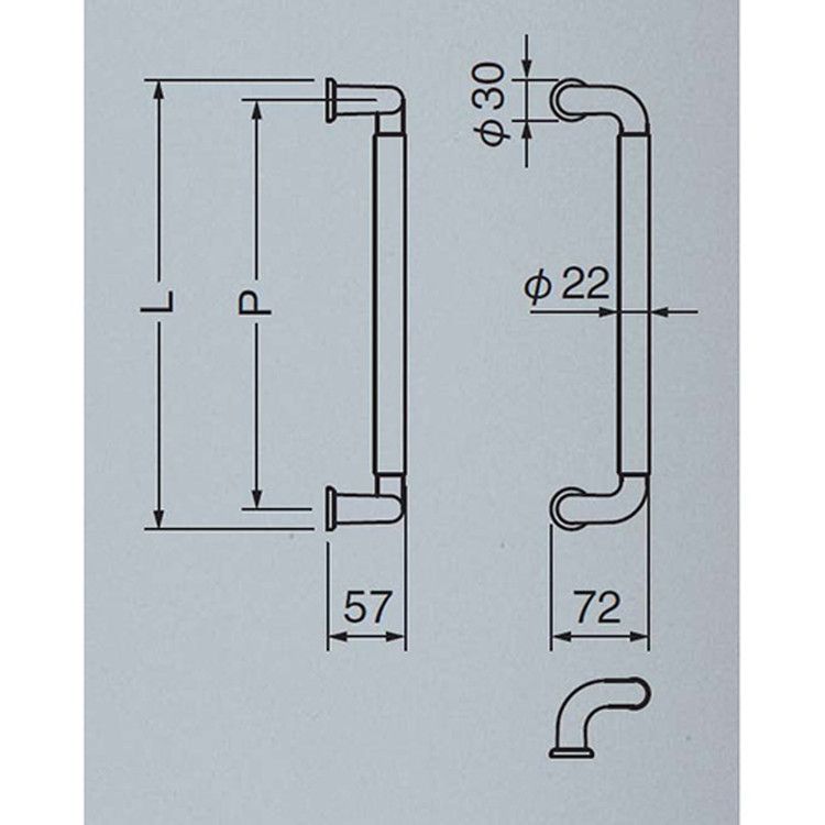 在庫限り 送料無料 シロクマ L型ハーモニー取手両面425 NO121 AM|オーク