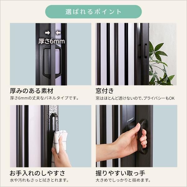 ガラス調のパネルドア