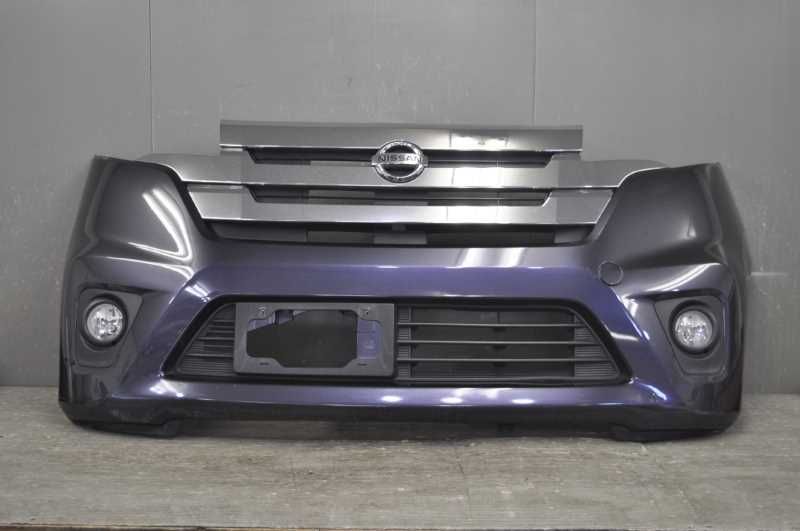 デイズ ハイウェイスター X 前期 B21W 純正 破損無 フロントバンパー グリル フォグランプ付 V09 紫 62651-A04M s021101G