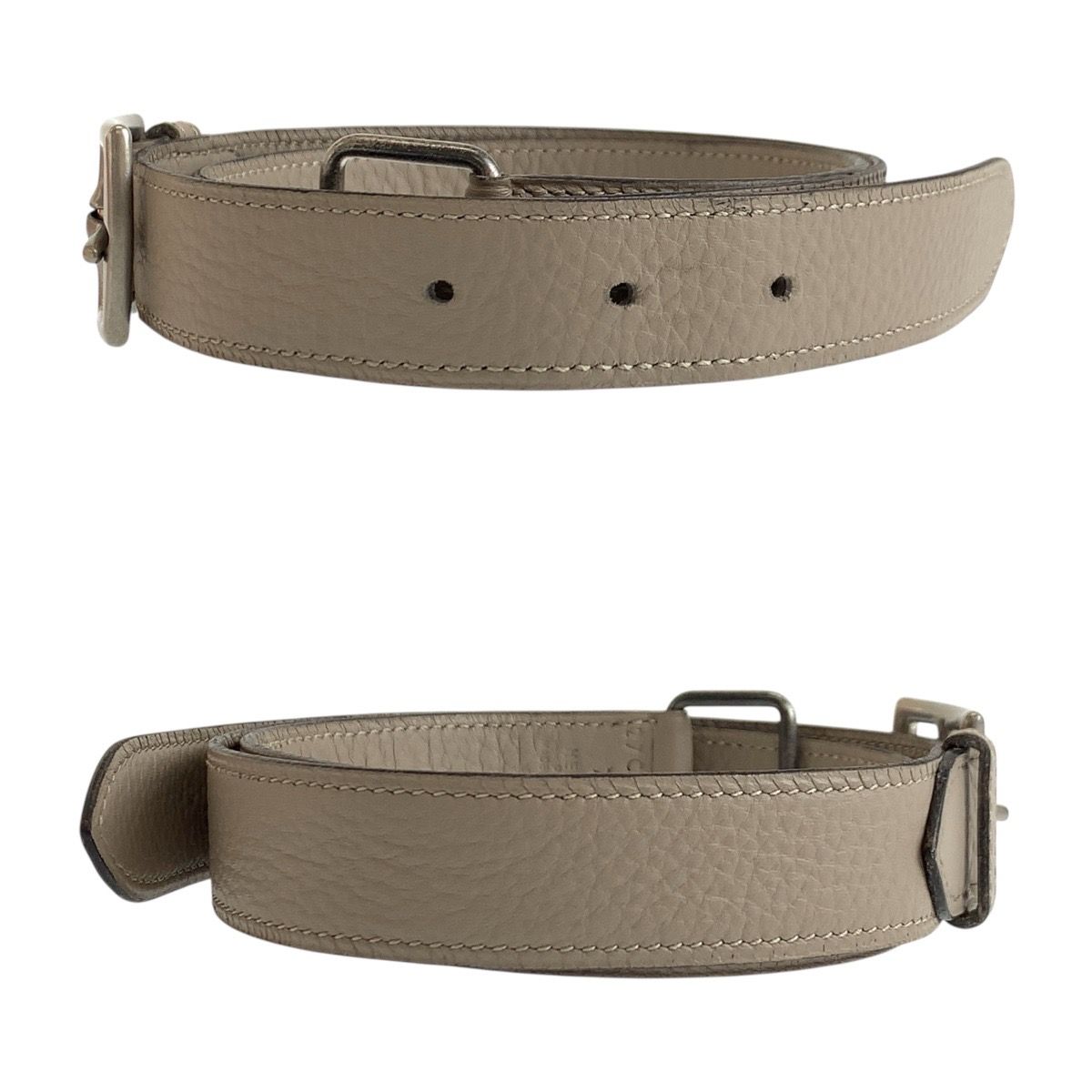 HERMES エルメス ベージュレザーベルト 金具　シルバー エトリヴィエール HERMES エルメス ベージュレザーベルト 金具 シルバー エト