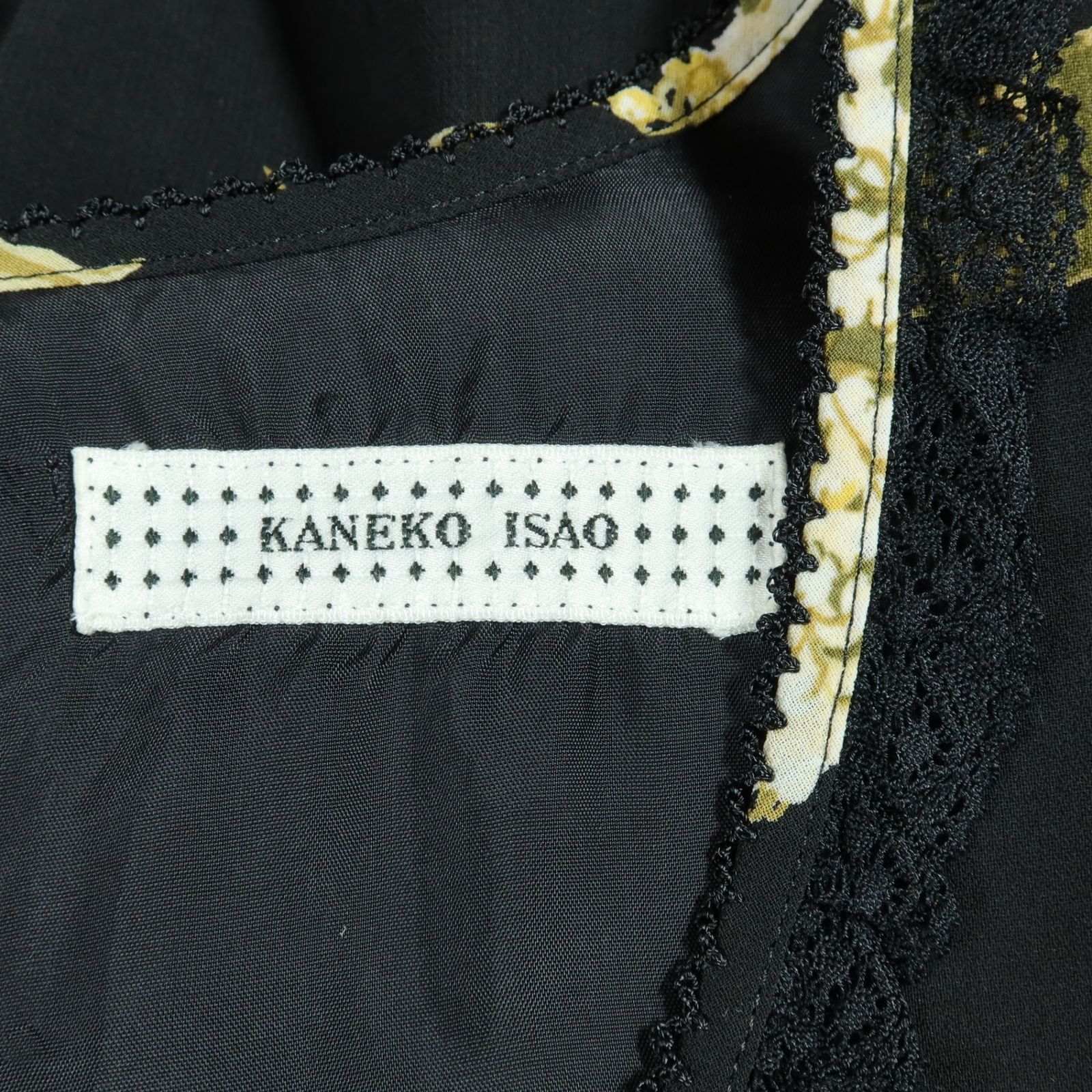 美品】カネコイサオ☆たくし上げリボン付き♪ワンピース 黒系