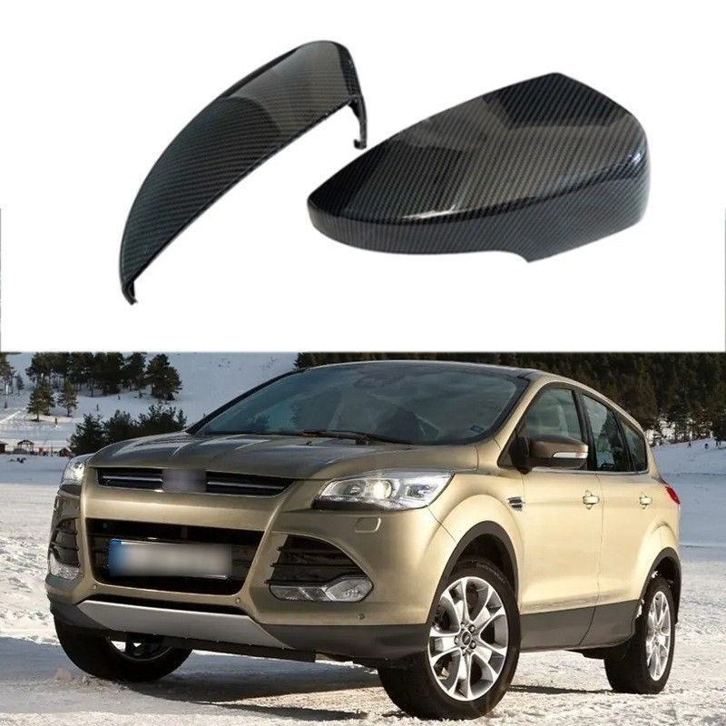 フォード Kuga Escape EcoSport 13-18 サイドミラー カバー ABS製 亮黒 カーボン柄