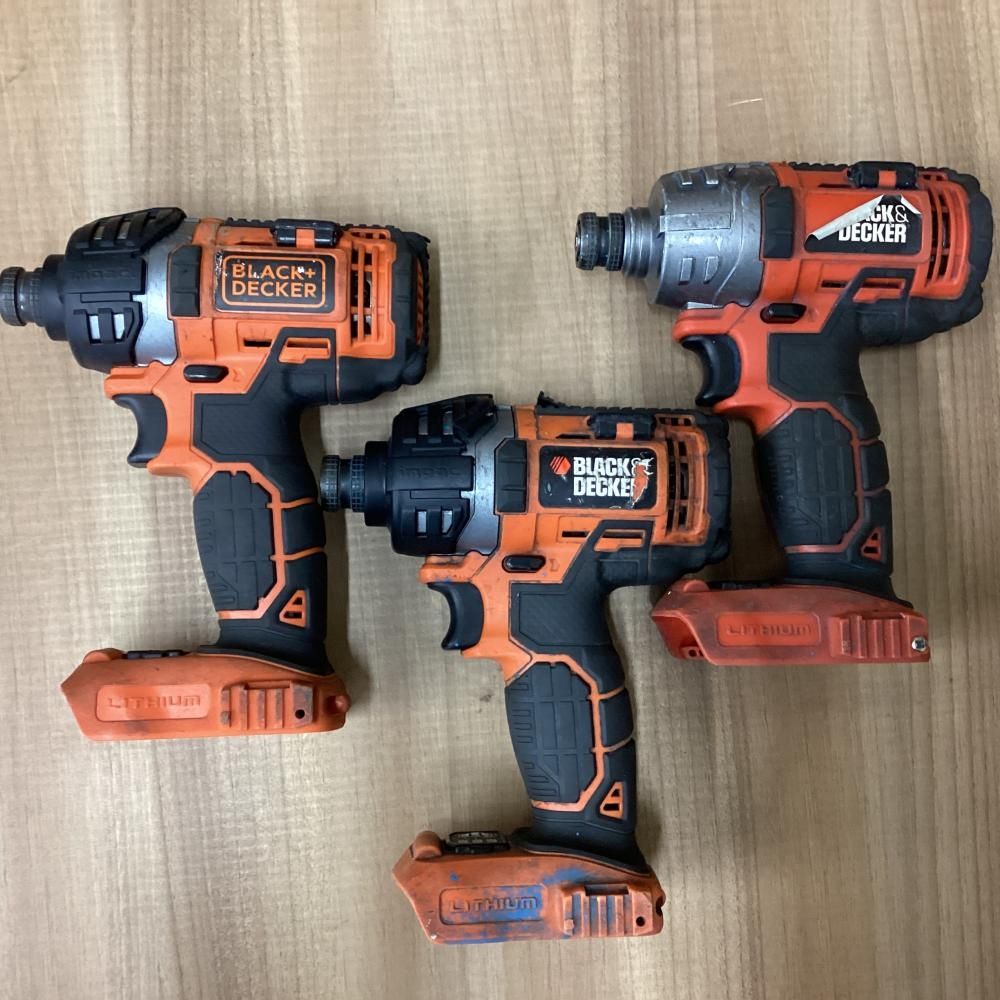 ジャンク BLACK＆DECKER EXI18ｲﾝﾊﾟｸﾄﾄﾞﾗｲﾊﾞ3台 ﾊﾞｯﾃﾘ-2個 充電器 商品説明欄必読 201