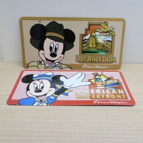 ♡東京ディズニーシー ☆ブリキ看板☆プレート5枚セット1♡レア品 レア！＞ディズニーリゾート 東京ディズニーシー ブリキ看板