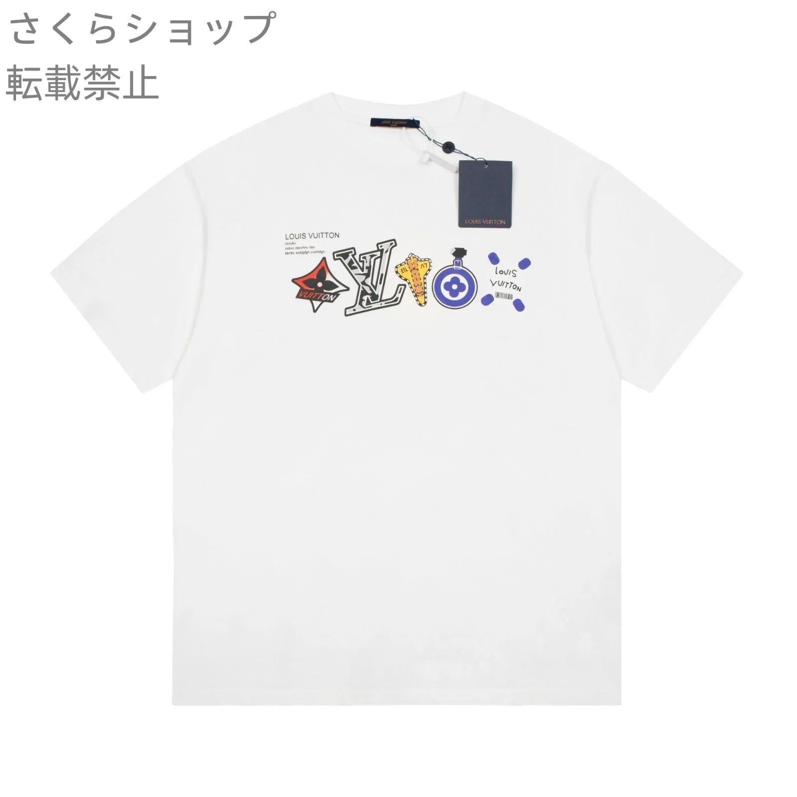 Louis Vuitton ルイ・ヴィトン/ プリントクルーネック半袖Tシャツ 