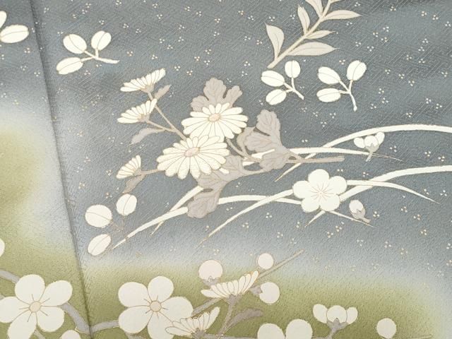 作家物　麦とポピー　可愛らしい訪問着 平和屋着物□訪問着 作家物 群鶴吉祥花文 暈し染め