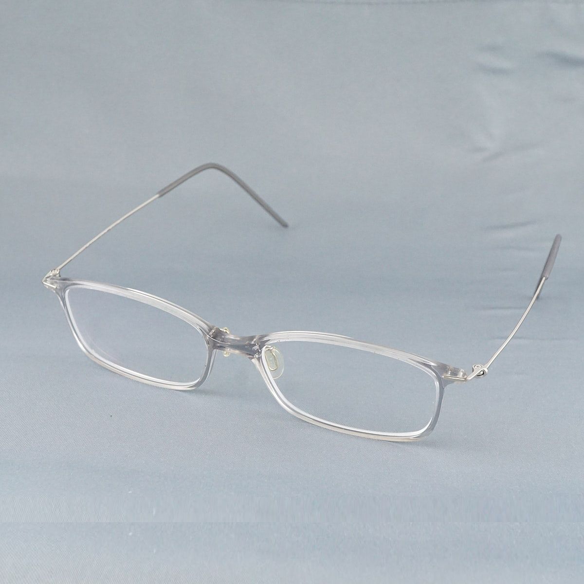 眼鏡 JINS Ultra Light Airframe USED品 MUF-20A-065 エアフレーム スクエア 超軽量 ライトグレー アイウェア メンズ ジンズ 中古 X6527