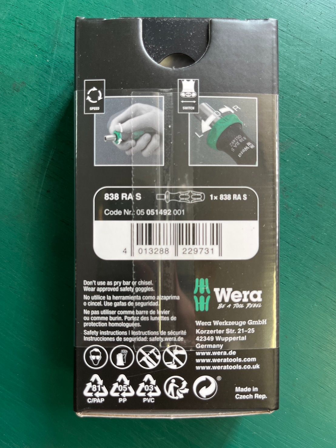 WERA 838RA S ラチェットドライバー