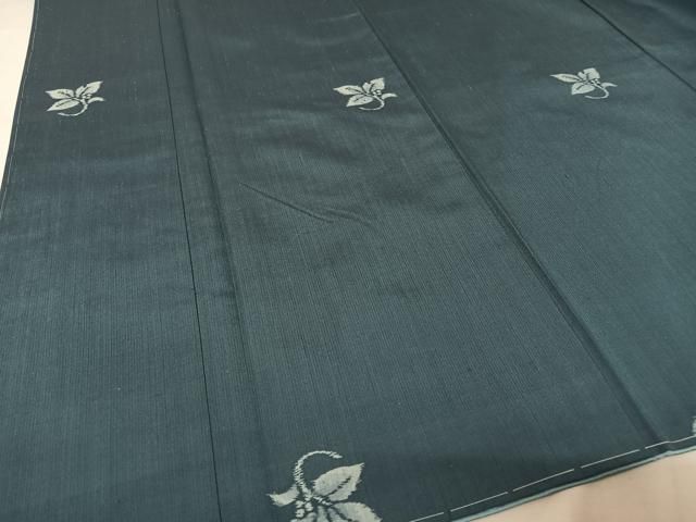 平和屋着物●上質な紬  胴抜き仕立て　舞葉文　正絹　逸品　未使用　AAAX0122np 平和屋着物○上質な紬 胴抜き仕立て 舞葉文 正絹 逸品 未使用