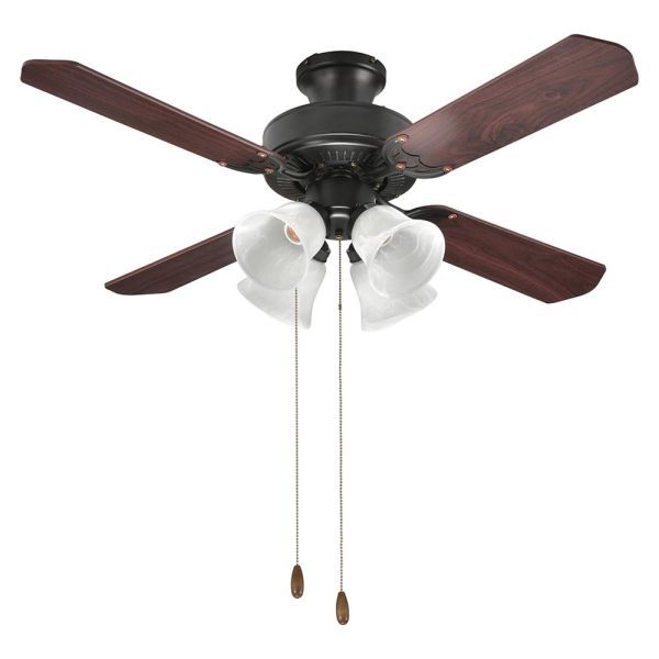 シーリングファン 電球別売 E26 リバーシブル4枚羽 羽根径106cm ガラスセード4灯 風量3段階 LT-Y4F4L1