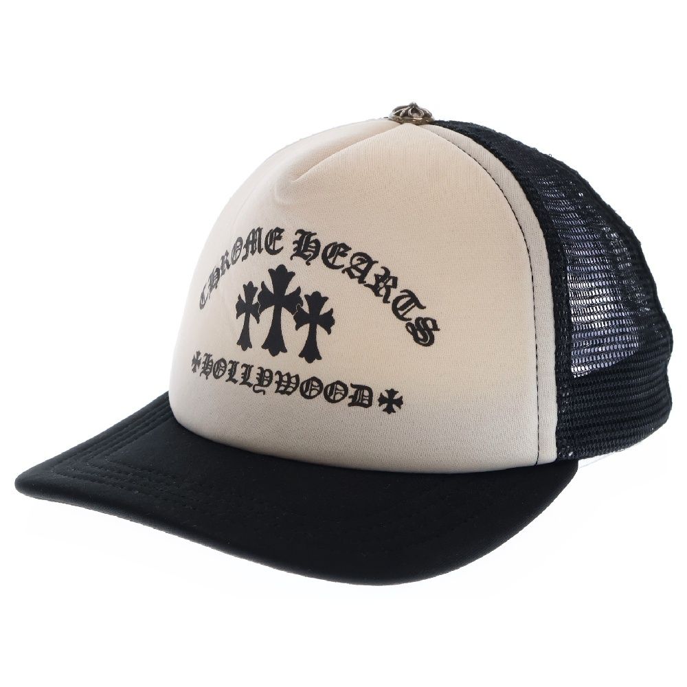 CHROME HEARTS (クロムハーツ) TRUCKER CAP キングタコ セメタリークロストラッカーメッシュキャップ ブラック/ホワイト -  メルカリ