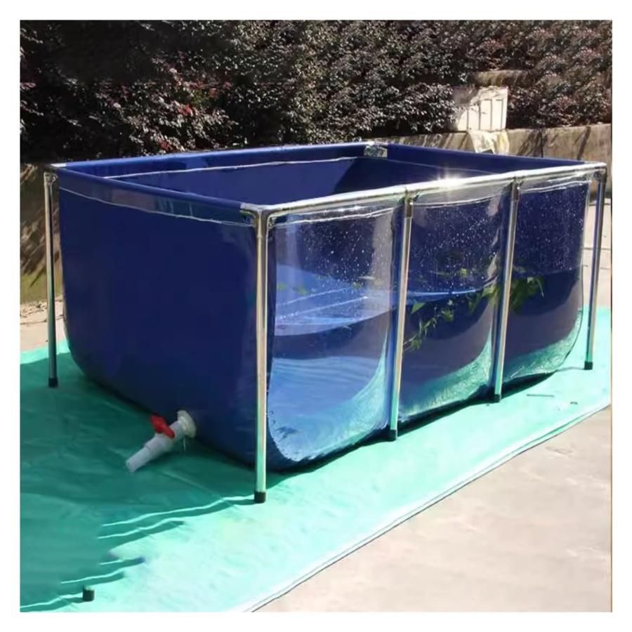 サポート付きキャンバス養魚池 養殖水槽水槽大型厚みのあるナイフこすり布耐候性と耐酸化性屋外特別な養魚プール池