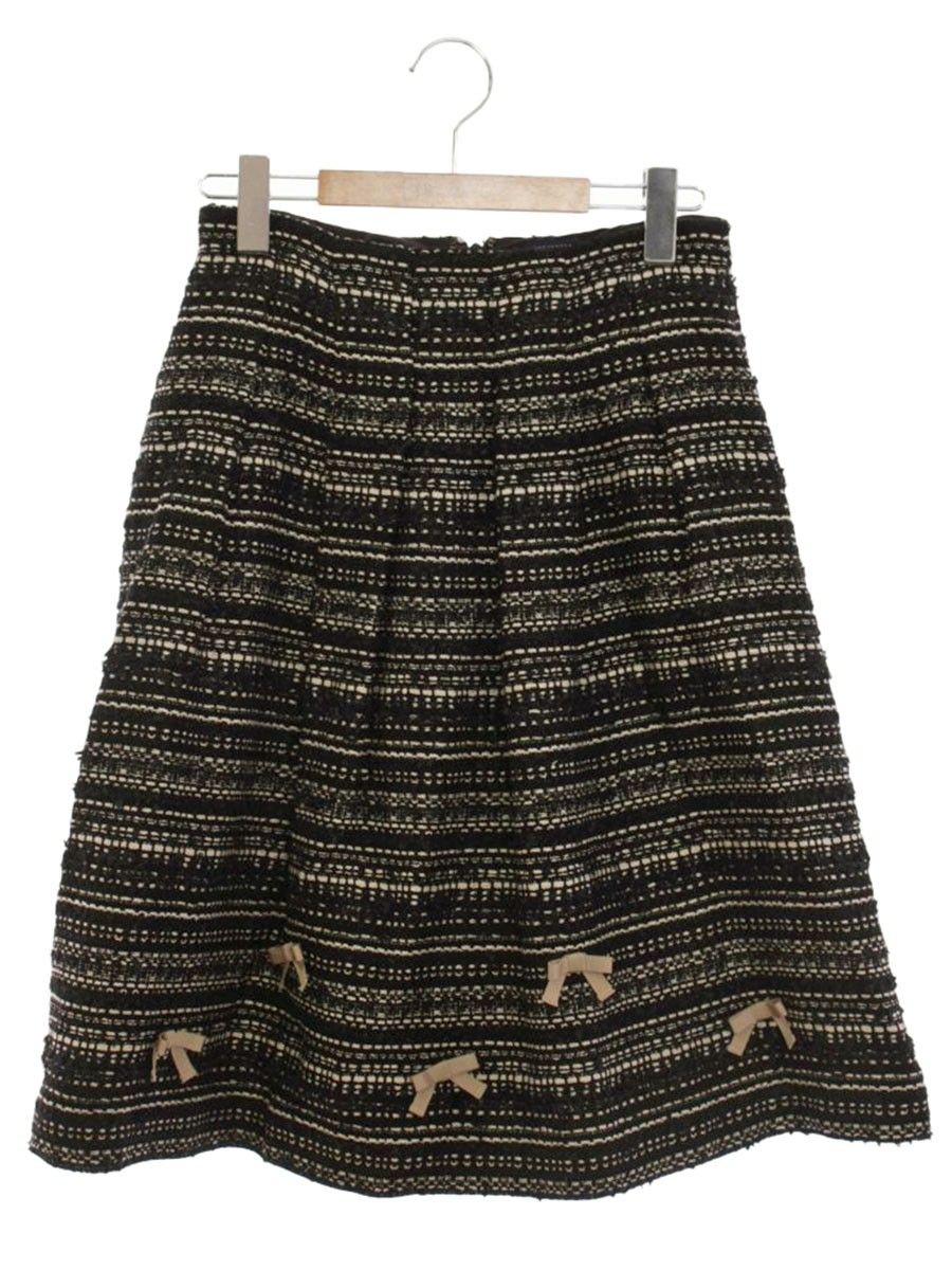 FENDIフェンディ ロゴ サイドジップ 膝丈スカート オレンジ 40 Mサイズ