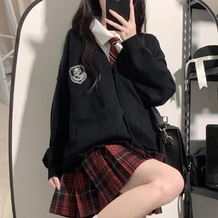  ゆったり 無地 通学 カーディガン 前開き ニット 秋 制服 学生服 スクールカーディガン Vネック 大きいサイズ スクールニット ニットカーデ 高校生 中学生 春 冬 ベージュ 女子 dzdx 9535 五分袖 七分袖 ニット セーター