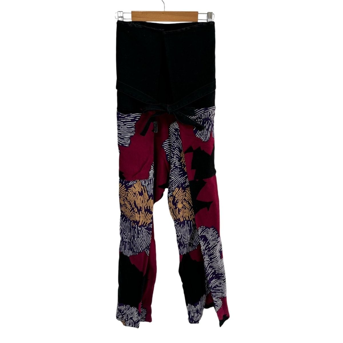 SOU SOU ソウソウ パンツ サイズL レディース 黒×パープル×マルチ
