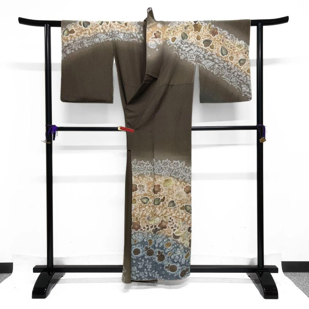 作家もの　訪問着　辻ヶ花　絞り　リーフ　グラデーション　着物　013a d 作家もの訪問着辻ヶ花絞りリーフグラデーション着物013a d