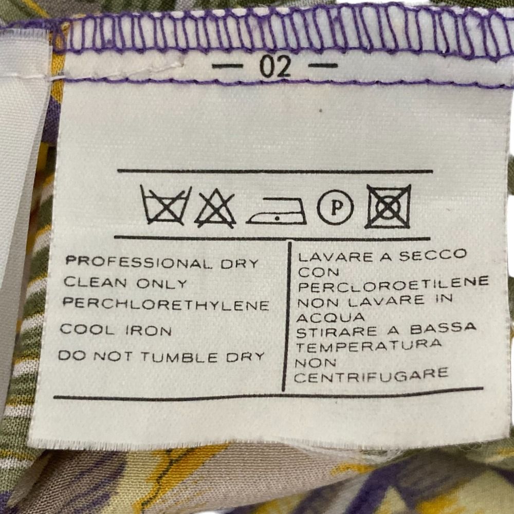 【史上最も激安！】 Salvatore Ferragamo サルヴァトーレフェラガモ 総柄 シルク カットソー サイズM パープル レディース 古着