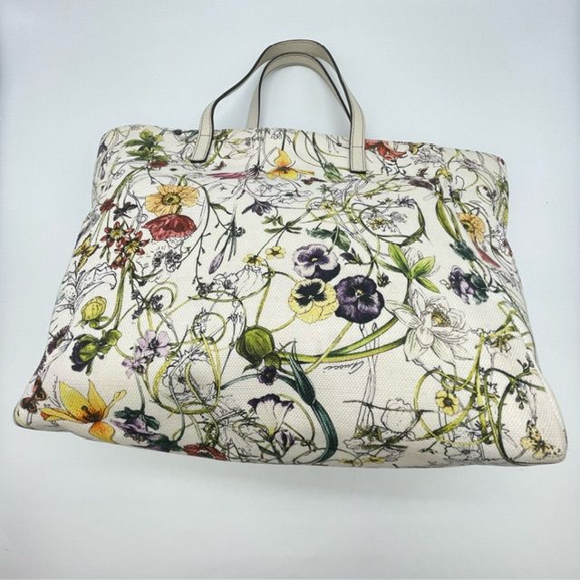 ラルです様へ専用ページ GUCCI グッチ 282439 トートバッグ ハンドバッグ フローラ ホワイト