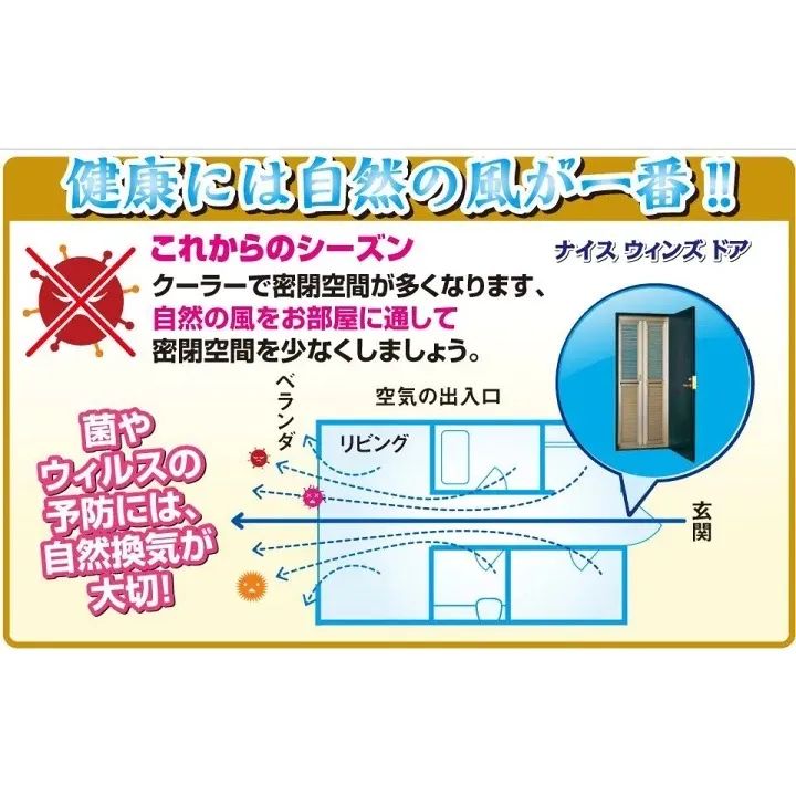 在庫限り】玄関網戸 玄関 網戸 ルーバー マンション サッシ 鍵付き ナイスウインズドア 幅800×高さ1800 1850 1900mm 節電 エコ  - メルカリ