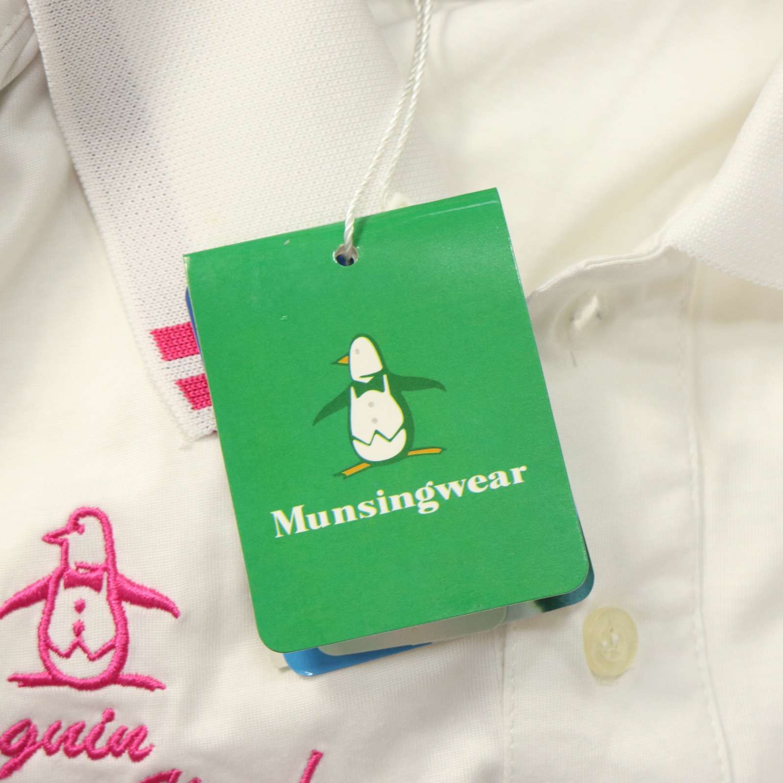 Munsingwear - 【新品】 Munsingwear マンシングウェア ゴルフ 通年 UV80★ 刺繍&amp;ワッペン 長袖 ストレッチ ポロシャツ Sz.XL メンズ 白 新品】 Munsingwear マンシングウェア ゴルフ 通年 UV80☆ 刺繍