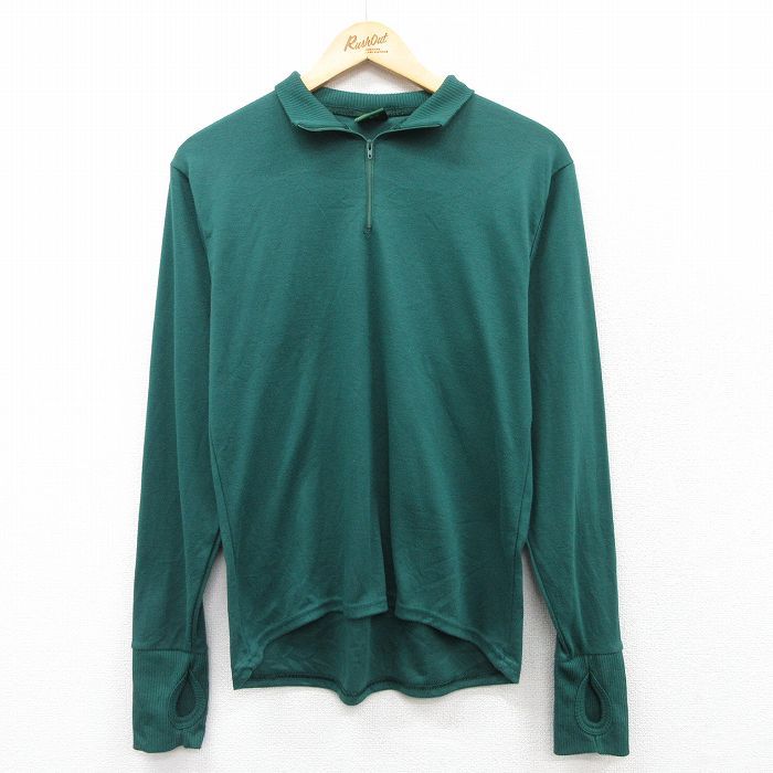  M/古着 カベラス 長袖 ハーフジップ トップス メンズ 90s 緑 グリーン 25mar28 中古 七分・長袖カットソー