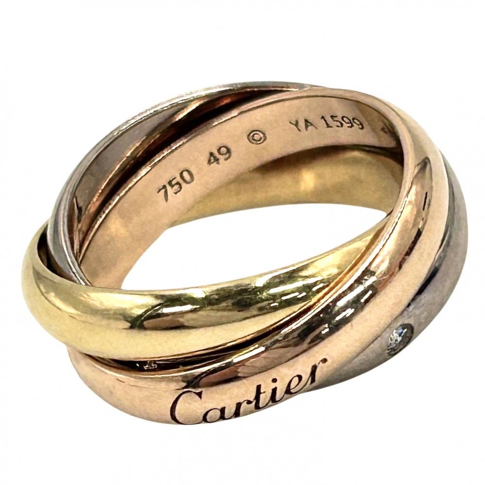 カルティエ 指輪 レディース トリニティ リング ジュエリー 750 3 アクセサリー CARTIER ダイヤモンド 約9号 約9.5g