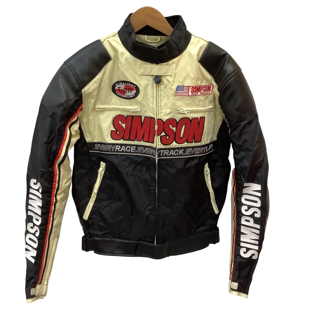 SIMPSON美品❗️レーシングジャケットL ライダーズウェアツーリング ♪♪simpson メンズ ライダースジャケット レーシングウェア