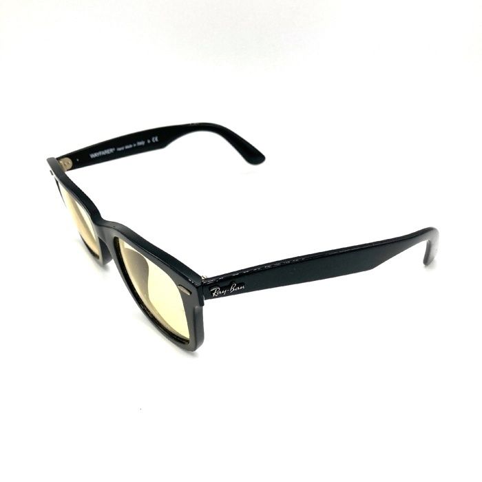 ★Ray-Ban レイバン RB2140F WAYFARER ウェイファーラー サングラス 歪みあり イエローレンズ ブラック