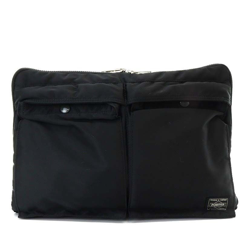 ポーター PORTER 吉田カバン TANKER DOCUMENT CASE クラッチバッグ ドキュメントケース ブリーフケース ナイロン 黒 ブラック 622-76500 /YO16