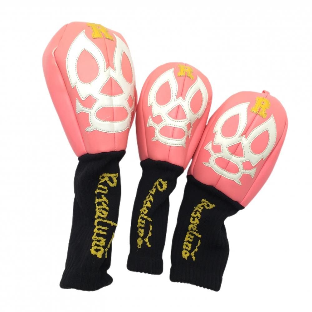 ラッセルノ ヘッドカバー3点セット(DR FW×2) ピンク×白 ルチャ ドライバーゴルフ RUSSELUNO