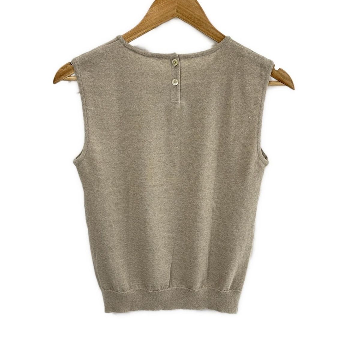 FOXEY フォクシー ノースリーブセーター サイズ40 M レディース - 35777 ベージュ クルーネック