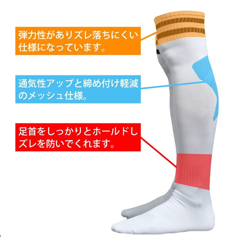 新品 ニッカボッカーズ用メンズゴルフニーハイソックス/ホワイト