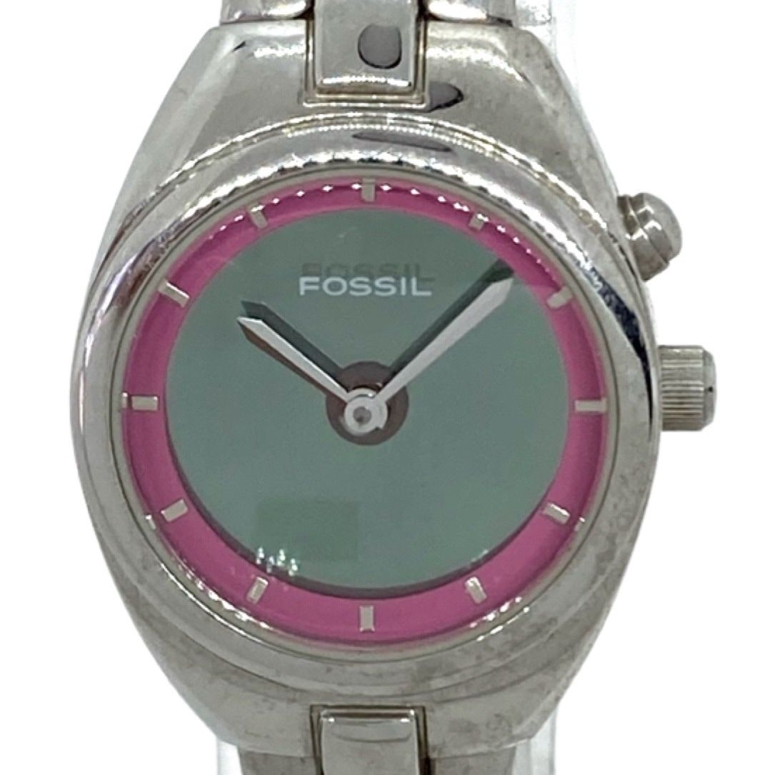 は行 FOSSIL(フォッシル) 腕時計 - ES‐9676 レディース SS ライトブルー×ピンク