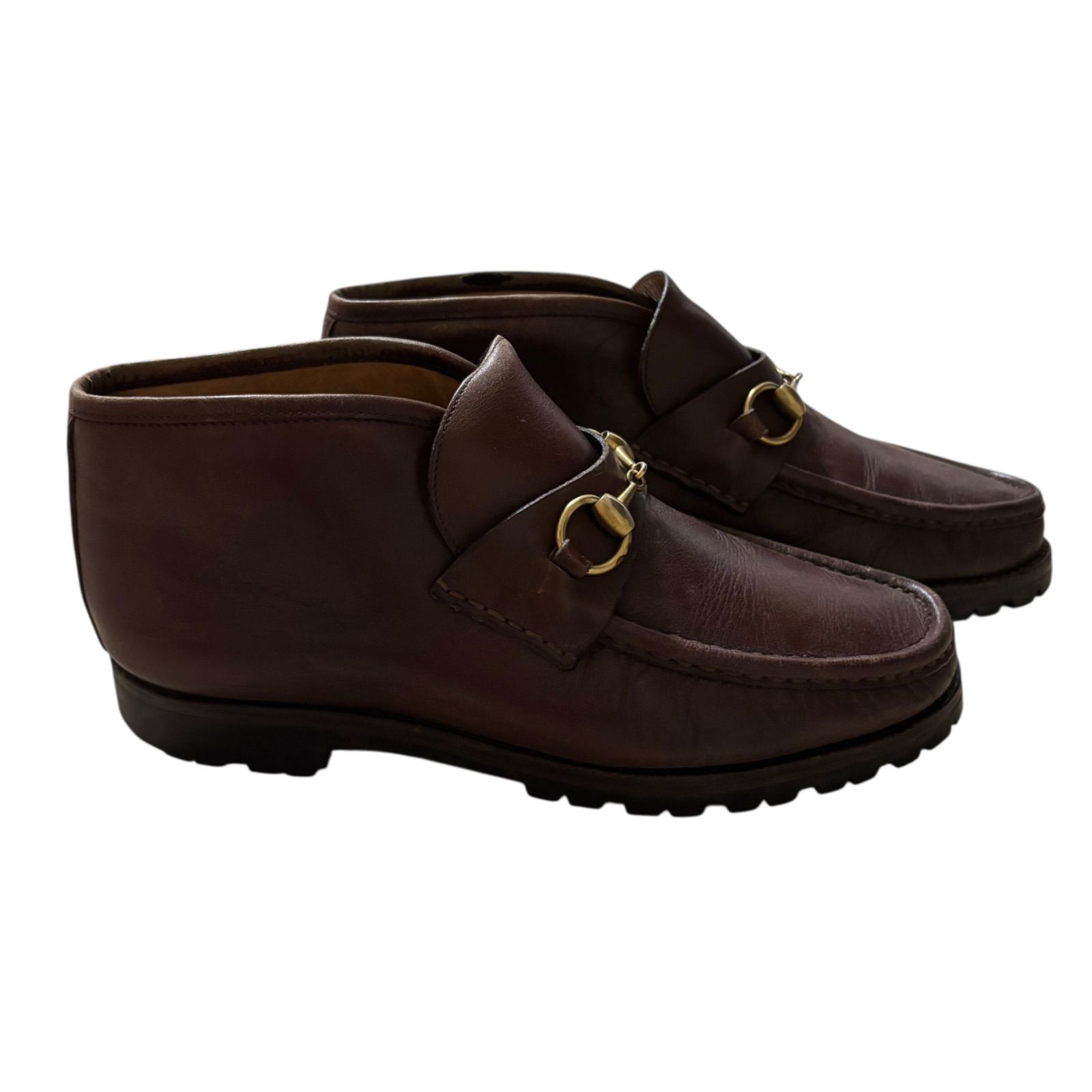 RE192 GUCCI グッチ ホースビットローファー ブラウン ゴールド金具