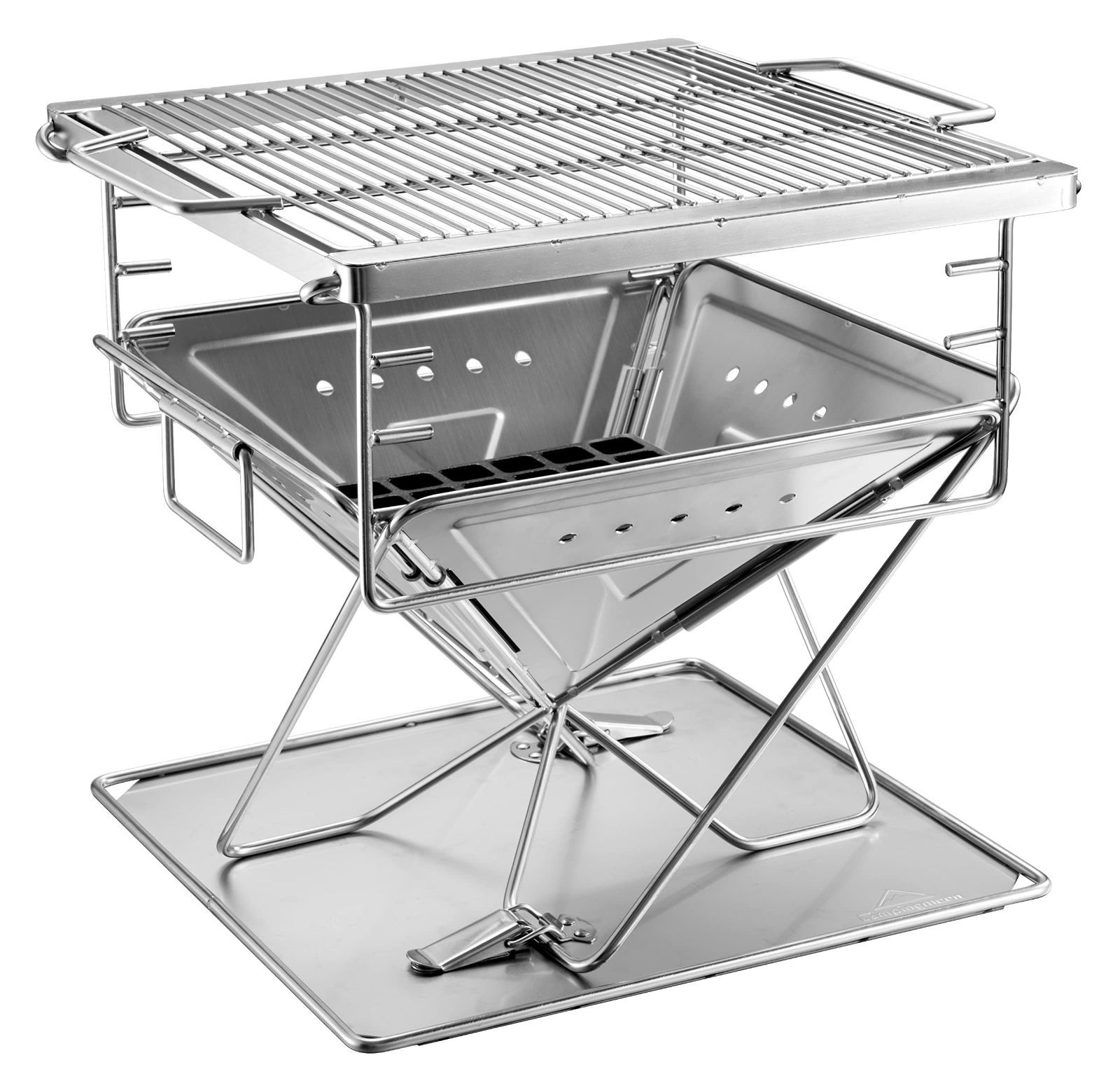 新着商品 MOON バーベキューコンロ 焚き火台 焚火台 キャンピングムーン CAMPING 折りたたみ ３段調整 カマド スマートグリル FULL SET 収納バッグ付 Mサイズ MT-035